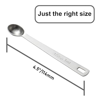 1PCS 1/5tsp(1ml) Mini Measuring Spoon, Small Teaspoon for Tiny Amounts | High Precision, Food-Grade, ‌Rust-Free, Dishwasher-Safe, Easy-Read Markings, Multi-Purpose, Sturdy & Durable - size: 1/5tsp|1ml