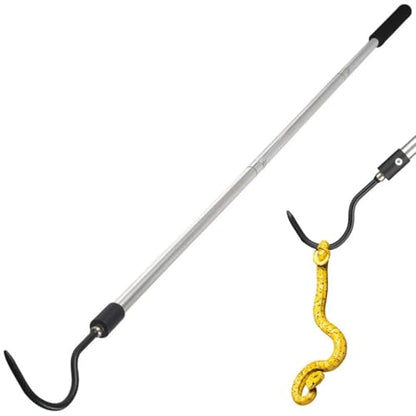 Snake Hook, 35"-65" Reptile Snake Hook Heavy Duty Long for Ball Python Rattlesnakes Rattle Copperhead Removal with Sponge Grip and Stainless Steel Rubber Tip Hook (55inch) - size: 55inch