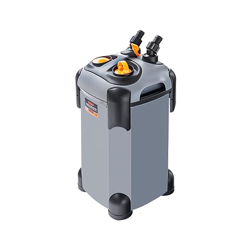 SUNWEN Aquarium External Ultra-Quiet Canister Filter, Fish Tank Water Circulation Filter with Filter Media 171/225/266/317/397GPH - size: SF-850F-UV-225GPH