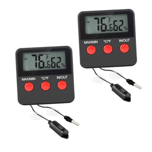 Abaodam 2sets Egg Incubation Thermohygrometer of Digital Reptile Tank Thermometer Hygrometer for Safe Touch Easy Use