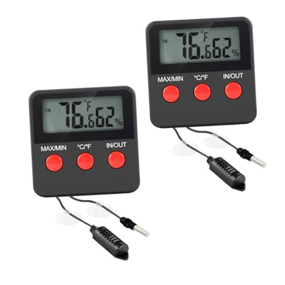 Abaodam 2sets Egg Incubation Thermohygrometer of Digital Reptile Tank Thermometer Hygrometer for Safe Touch Easy Use
