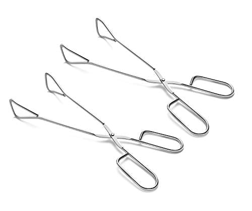 Hiash 11" Heavy Duty Stainless Steel Kitchen Scissor Tongs with Comfortable Ergonomic Grip, Heat Resistant Tongs for Cooking & BBQ, Set of 2 - size: 11 Inch (Set of 2)