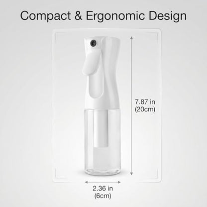 200ML Fine Mist Spray Bottle for Plants Cleaning Haircare Atomizer - Continuous Spray Design for Home, Office, Salon, Travel, Leak-Proof, Durable PET Material