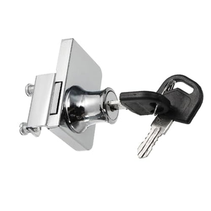 Glass Cabinet Lock Zinc Alloy 5-8mm Security Door Lock with Keys for Display Showcase Furniture Latch Compatible with Single and Double Doors