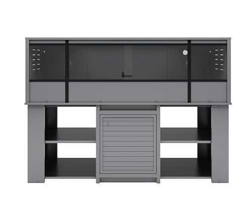 New Age Pet® ECOFLEX® 72" Jumbo Versa Stand, Standard Height Cabinet for Reptile & Small Animal Habitat, Lounge in Grey - color: Grey