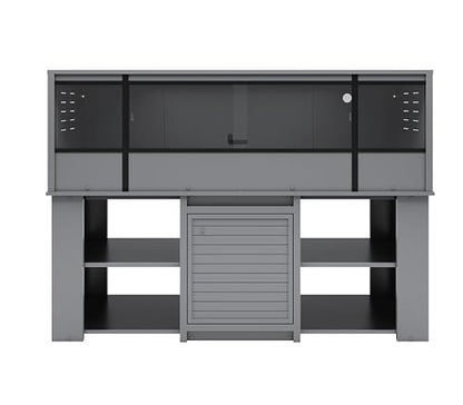 New Age Pet® ECOFLEX® 72" Jumbo Versa Stand, Standard Height Cabinet for Reptile & Small Animal Habitat, Lounge in Grey - color: Grey