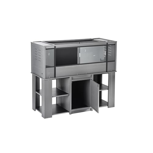 New Age Pet ECOFLEX X-Large Reptile Enclosure with Matching Cabinet Stand Set in Grey - color: Grey, size: X-Large