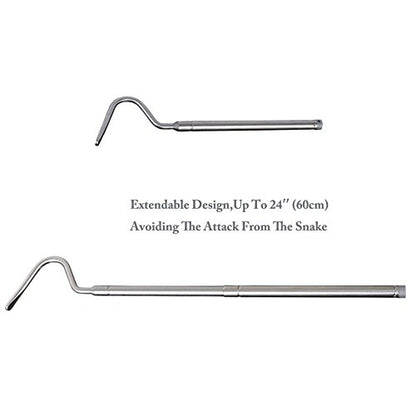 24 Inch Snake Hook Extendable Stainless Steel Handing Tool Reptile Grabber Snake Catcher