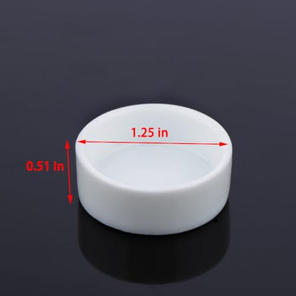 6 Pack Tarantula Ceramic Feeding Bowl Hermit Crab Water Bowl Spider Snail Insect Micro Food Dish (White, 1.25" D, 0.51" H)