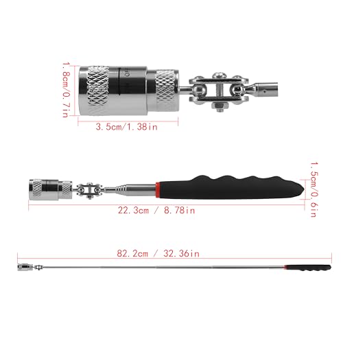 Telescopic Inspection Mirror with LED Light 20lb Telescopic Magnetic Pickup Tool Magnets Extendable Mechanic Tool for Automotive and Shower Use,Mirror on a Stick - style: Model-002