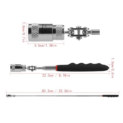 Telescopic Inspection Mirror with LED Light 20lb Telescopic Magnetic Pickup Tool Magnets Extendable Mechanic Tool for Automotive and Shower Use,Mirror on a Stick - style: Model-002