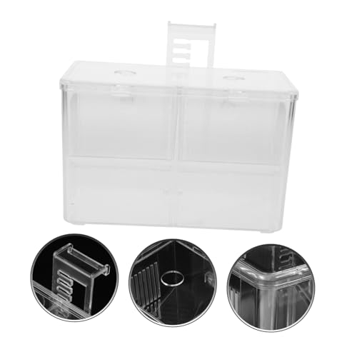 Abaodam Transparent Acrylic Fish Incubator Box with Hook Fish Isolation Case for Aquarium Breeding Easy to Clean Shrimp and Reptile Nursery Divider Safe Hatching Tank