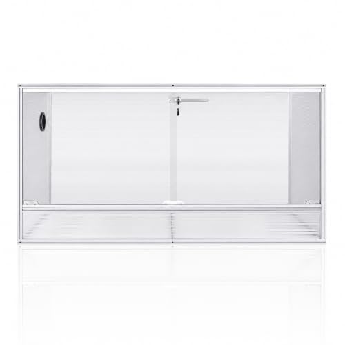 120 Gallon Bearded Dragon Tank, 48x24x24 Reptile Enclosure, Silver | 4x2x2 reptile tank, Aluminum Frame, Tempered Glass Sliding Doors, Insulated Panels & Cable Port - color: Silvery