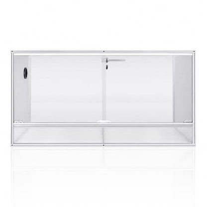 120 Gallon Bearded Dragon Tank, 48x24x24 Reptile Enclosure, Silver | 4x2x2 reptile tank, Aluminum Frame, Tempered Glass Sliding Doors, Insulated Panels & Cable Port - color: Silvery