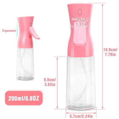 Spray Bottle,Fine Mist Spray for Hair,Ultra-Fine Continuous Spray Bottle for Skincare,Plant Care,Pet Grooming,Cleaning, Refillable Spray Container,Christmas Gift (1Pcs Light Pink 6.8oz)