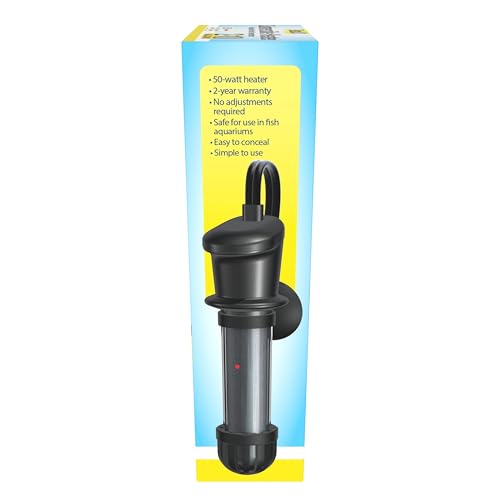 Tetra HT Submersible Aquarium Heater With Electronic Thermostat, 50-Watt, 2-10 Gallon | Automatic Thermostat Keeps Water At 78 Degrees, Easy To Use - Attaches To Aquarium Wall, Heat & Shock Resistant - size: 2-10 Gallon