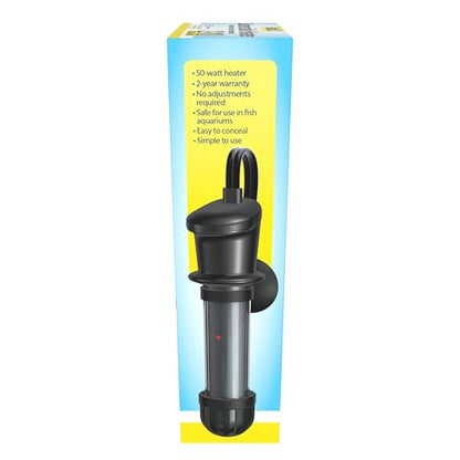 Tetra HT Submersible Aquarium Heater With Electronic Thermostat, 50-Watt, 2-10 Gallon | Automatic Thermostat Keeps Water At 78 Degrees, Easy To Use - Attaches To Aquarium Wall, Heat & Shock Resistant - size: 2-10 Gallon