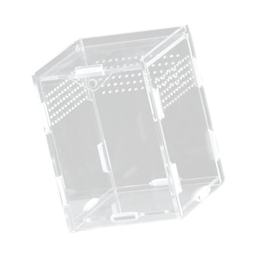 Pet Terrarium Acrylic Reptiles Cage House with Airflows Holes Front Opening Enclosure for Watching Simple Pet Observation Habitat Box - size: 8X7X10 vertical