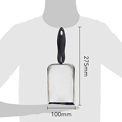 REPTI ZOO Reptile Sand Stainless Steel Fine Mesh Reptile Substrate Metal Sand Shovel Terrarium Substrate Long-Lasting Litter Cleaner Corner Scoop