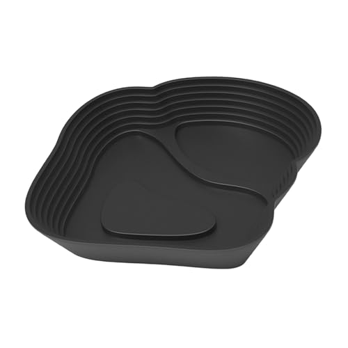 Reptile Water Dish with Ramp, 12.6 x 11.6 in Tortoise Bath Bowl for Bearded Dragons and Semi-Aquatic Pets, Black - color: Black