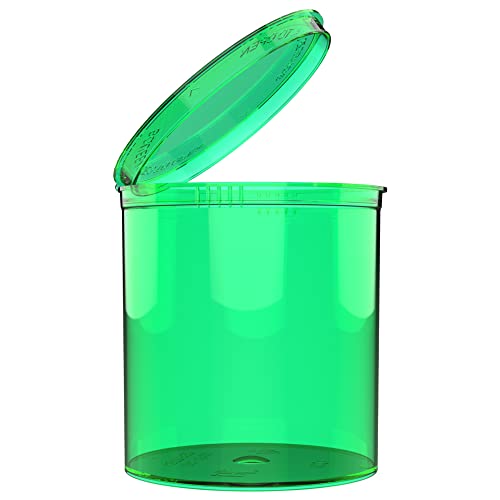 90 Dram CR Plastic Packaging Pop Top Containers - Child Resistant Travel Holder Vial Bottles - 60 qty (Translucent Green) - color: Translucent Green