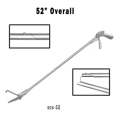 52" Professional (Two Piece) Foldable Snake Tongs Stick Reptile Grabber Rattle Snake Catcher Handling Tools