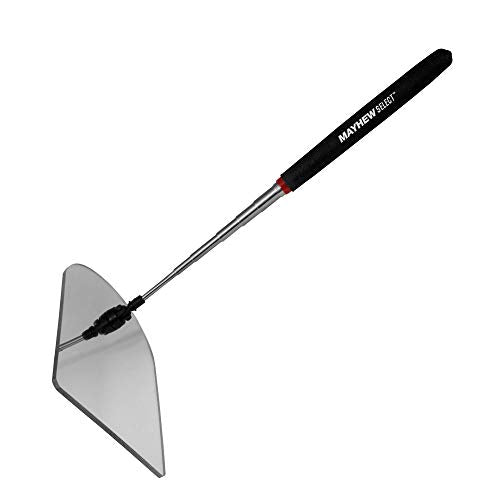 Mayhew Tools 17765 TeleMirror Telescoping Acrylic Mirror, 4" x 6", Black - size: 4"L x 6"W