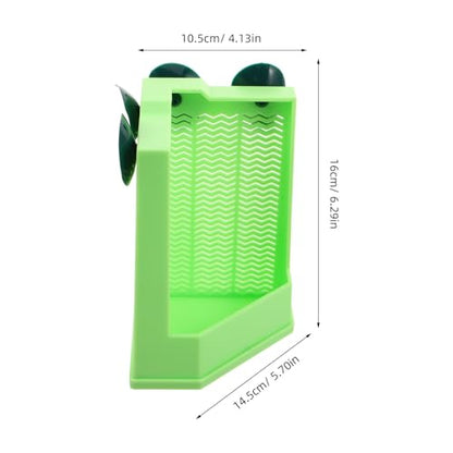 Reptile Corner Hunting Bowl: Plastic Feeder Box - Food Dish with Suction Cups for Wall Terrarium Glass Mount Bearded Dragons Insect Feeding L - size: 16.00X14.50X10.50CM