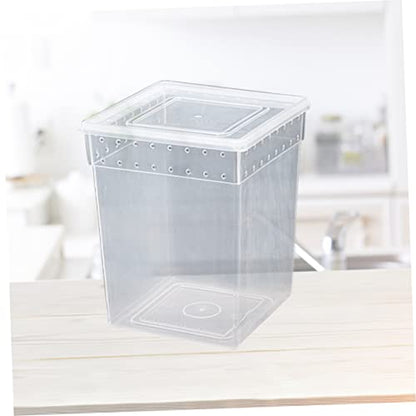 Breeding Box for Reptiles Lightweight Spider Lizard Habitat Ventilated Feeding Container Buckles for Safe Transport and Quarantine