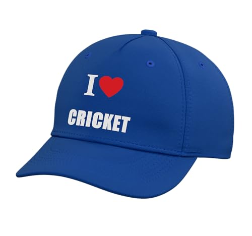 I Love Cricket Bowling Batting Keeper Watching Playing Adjustable Baseball Hat - color: Royal Blue