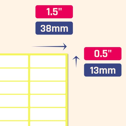 500 Pack, 1.5" x 0.5" - File Folder Labels Stickers, Matte White - size: 0.5" x 1.5" | 500 Labels