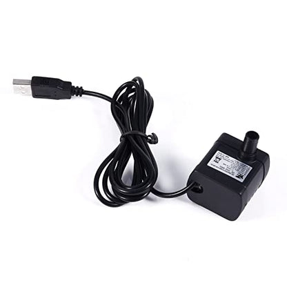 Mini Submersible Water Pump, 5V Aquarium Water Pump with USB Plug, Brushless Submersible Pump for Aquarium Fish, Pond