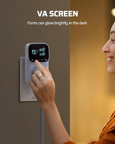 DEWENWILS Digital Temperature Controller, 2 Pack15A/1800W Thermostat Outlet Plug, VA Display Heating Cooling Control Timer, -40℉~210℉, Cyclic Timing/Countdown, for Cooling Fans and Heater - color: White, size: 2 Pack