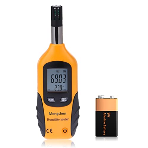 Mengshen® Digital Temperature and Humidity Meter | Dew Point Measurement, Wet Bulb Temperature, Battery Included