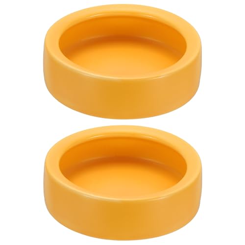 Reptile Food Bowl, Worm Water Dish Ceramic Pet Bowl Food Dish Anti Escape Feeder Small (3 in, Clay, 2 Pack), Intended for Gecko/Scaled Pet/Amphibians/Spiders/Small Mammals - color: Clay, size: 3 In