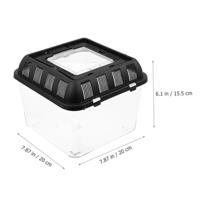 Generic Transparent Turtle Transport Box Reptile Breeding Holder for Snakes Geckos Frogs More Reptile Storage Case for Pet Observation and Feeding