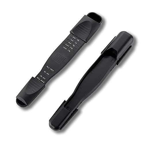 M&c Dual Sided Adjustable Measuring Spoon - Metering Spoon with Leveler in Gram & ML- For Dry or Liquid Ingredients, Baking, Cooking, Powder, Spices - Black 1pc