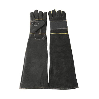 AOWPFVV Animal Handling Gloves Bite Proof for Dogs,Cats, 23.6in Large | Falconry,Birds,Snake,Reptile,Vets, Groomers & Animal Control - color: Black Size Large 23.6in
