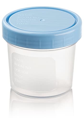 Caremax Supply Specimen Cups with Lids-Leak Proof Lid- High Quality Latex Free Polypropylene Plastic- Non-Sterile- 25 4oz Specimen Jar