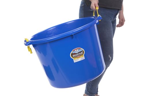 Little Giant® Plastic Muck Tub | Durable & Versatile Utility Bucket with Handles | Muck Bucket | Durable Handles | 70 Quart | Blue - color: Blue, size: 70 quart