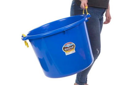 Little Giant® Plastic Muck Tub | Durable & Versatile Utility Bucket with Handles | Muck Bucket | Durable Handles | 70 Quart | Blue - color: Blue, size: 70 quart