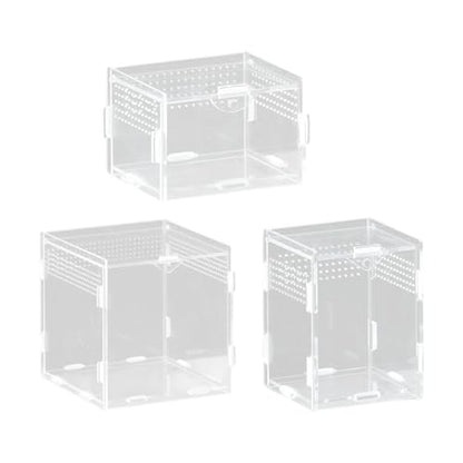 Pet Terrarium Acrylic Reptiles Cage House with Airflows Holes Front Opening Enclosure for Watching Simple Pet Observation Habitat Box - size: 10X10X10 vertical