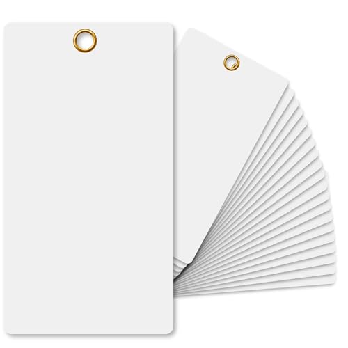 Iconikal 40-Pack White Vinyl Label Tags 3x5.5" Waterproof White