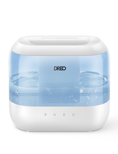 DREO 4L Humidifiers for Bedroom, 36H Runtime, 28 dB Quiet, HM311, Blue | Easy to Refill & Clean, BPA-Free, Nightlight, Supersized Air Humidifiers for Large Room, Baby Nurseries, Plants, Indoor | Easy to Refill & Clean, BPA-Free, Nightlight, Supersized Air