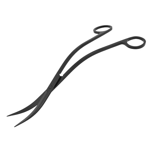 Mandala Crafts Black 10 in Wave Aquarium Scissors for Fish Tanks Terrariums | Curved, Extra Long, Rust Resistant Stainless Steel, Trimming Aquatic Plants, Bowls, Freshwater & Saltwater Aquascape - color: Black Wave Scissors, size: 10 Inches