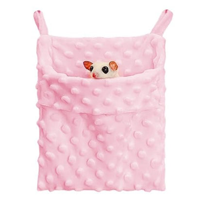 Small Sleeping Pouch,2PCS Sugar Glider Bonding Pouch,Small Pet Carrier Bag,Hamster Hangings Nest,Warm Sleep Bed Nest for Hamster