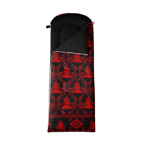 Erosebridal Hawk Moth Sleeping Bags Adults Cold Weather Aztec Backpacking Camping Blanket Hiking Sleeping Wrap Sleep Bag - color: Red Halloween Castle