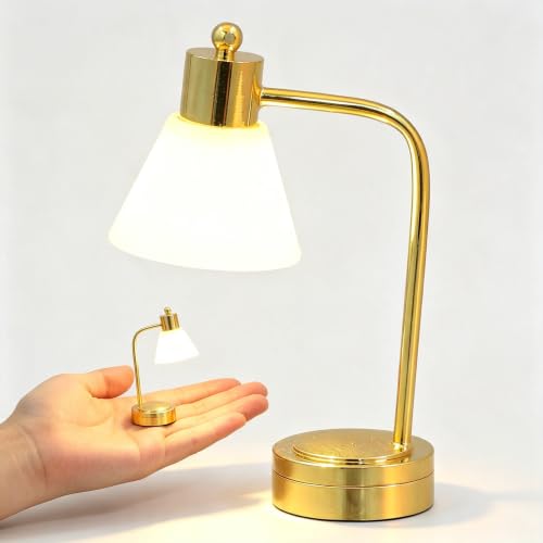 Toyvian Miniature LED Desk Light, Battery Powered Small Table Lamp Model for Micro Landscape Terrarium Night Glow Creative Desktop Home Decoration Tiny Light Fixture