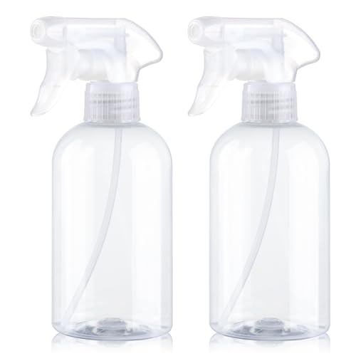 Spray Bottles 2Pack 10oz Plastic Squirt Bottles Water Spray Bottle | Mist Stream Empty Sprayer BPA-free Refillable Container Adjustable Nozzle for Plants, Pet Training, Kitchen Cleaning - color: Transparent