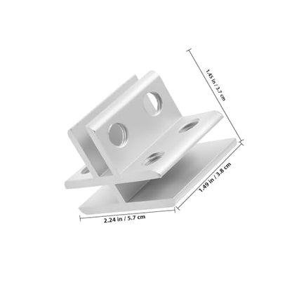 VILLCASE Glass Clamp Alloy Bracket for 5-8mm Glass Shelves Clips, Silver T-Shaped Connector for Aquarium Lid, Terrarium Screen Cover, Fish Tank Fixing and Shelf Support